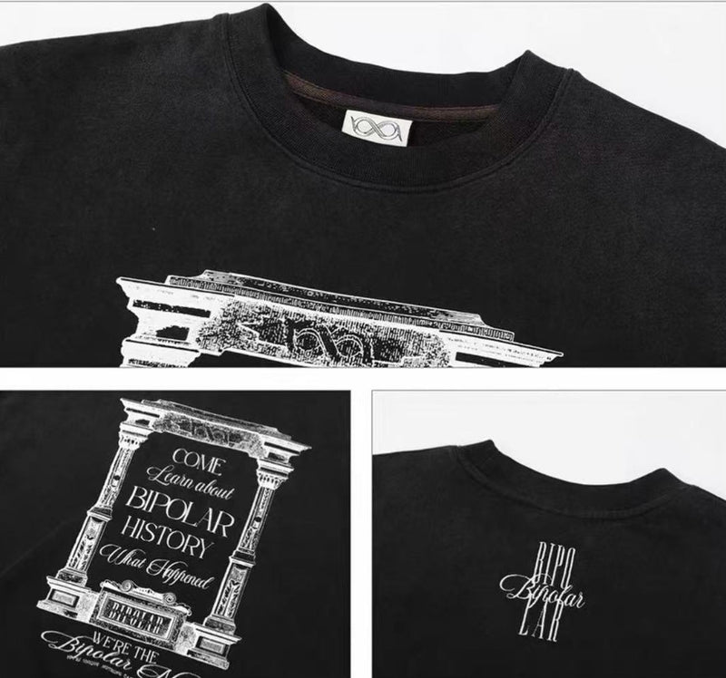 BIPOLAR Retro Street Hip Hop Crew Neck Sweatshirt