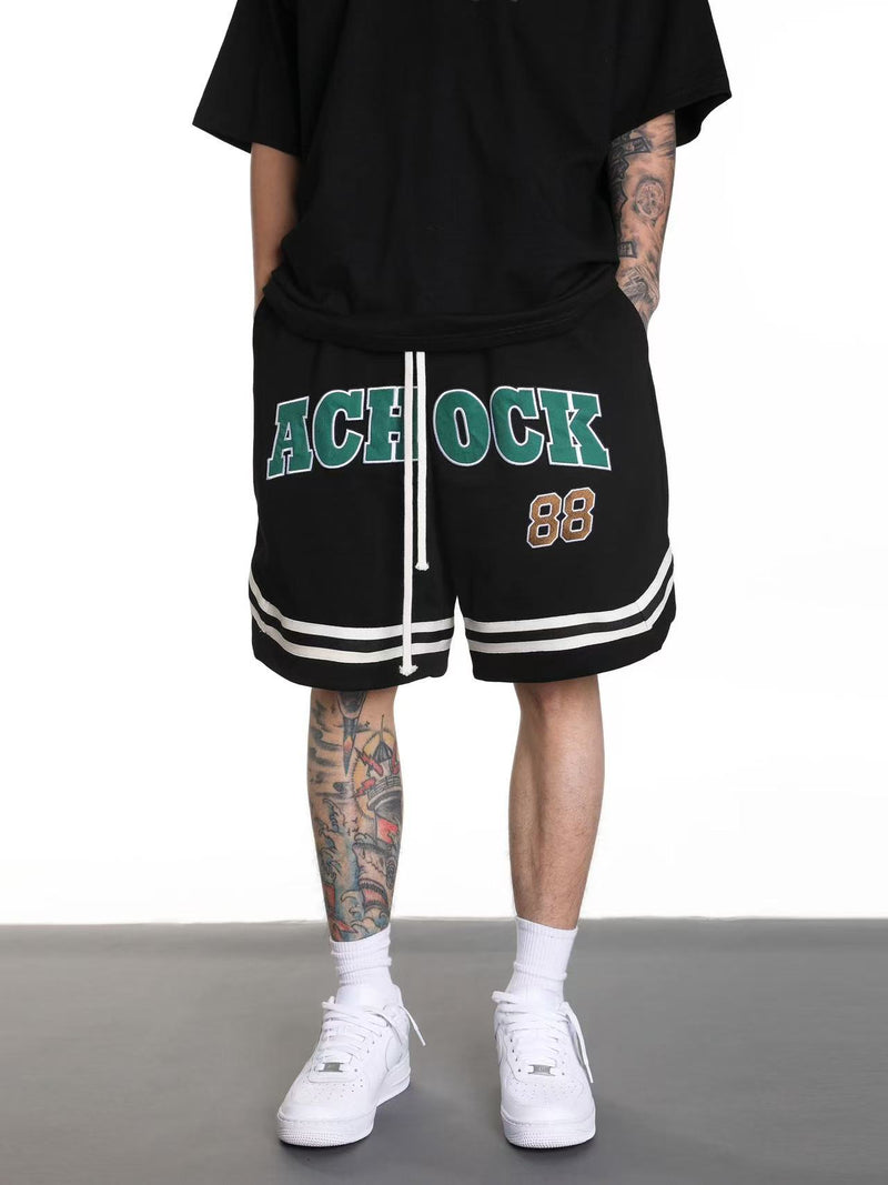 ACHOCK Logo Embroidered Drawstring Shorts