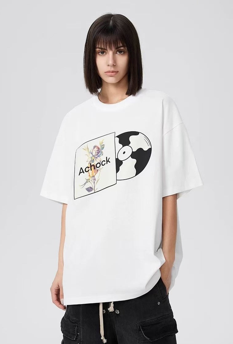 ACHOCK Fun Disc Print T-shirt