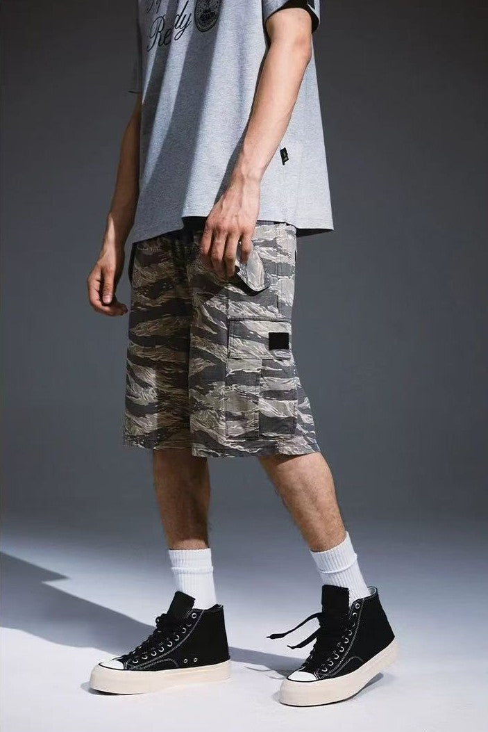 REMEDY Leopard Camo Cargo Shorts (x3 Velcro Patches)