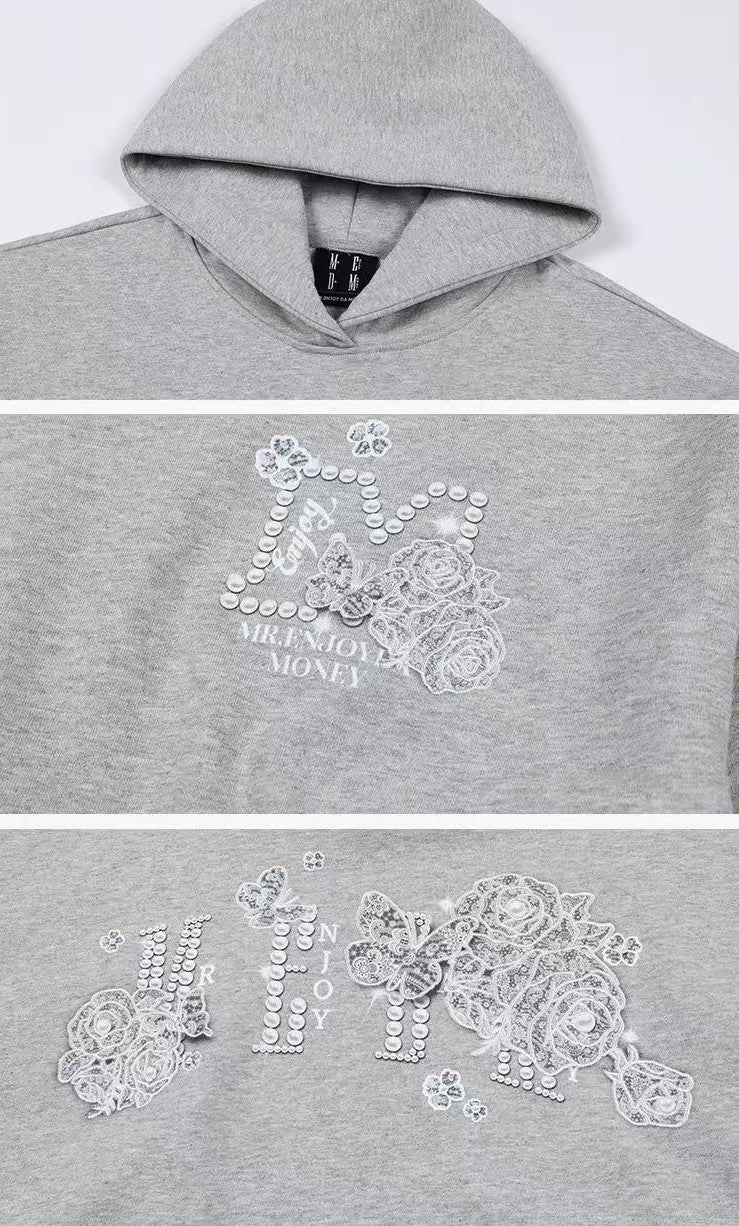 MEDM Lace Print Hoodie