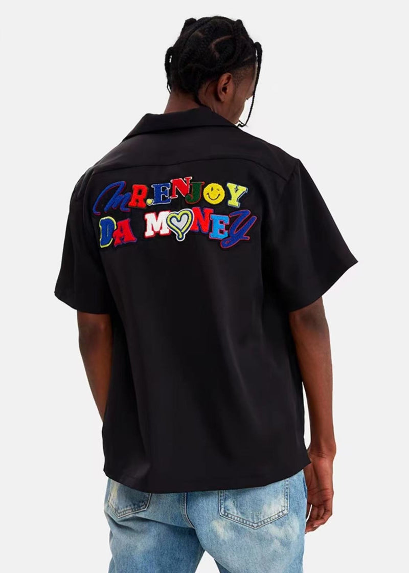 MEDM  Colorful Embroidered Printed Smiley T-shirt