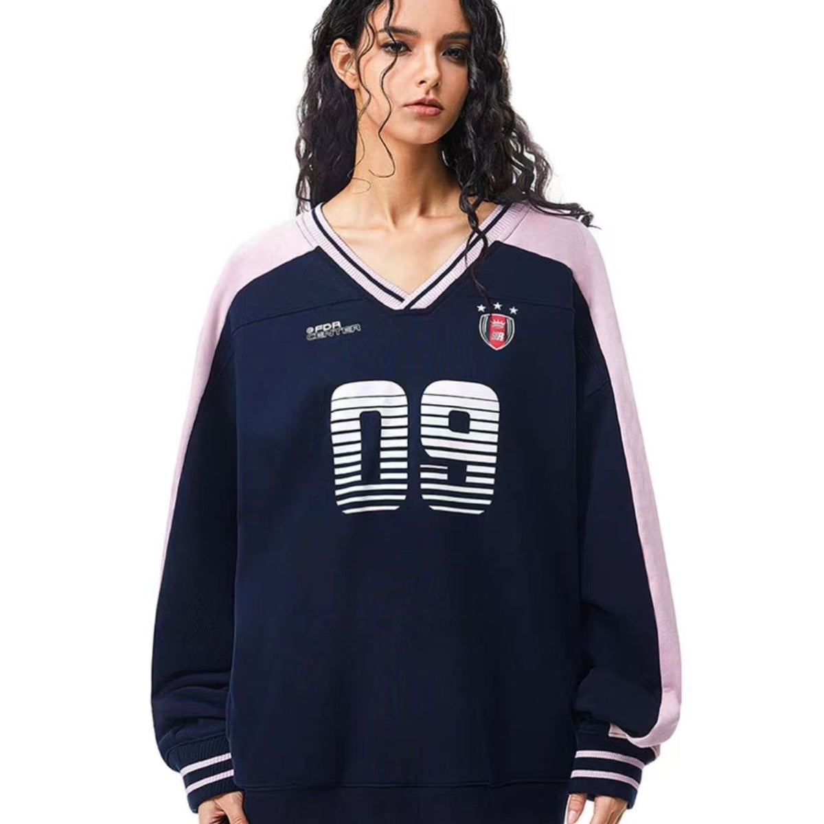 FDR 09 Printed V-neck Contrasting Sweatshirt
