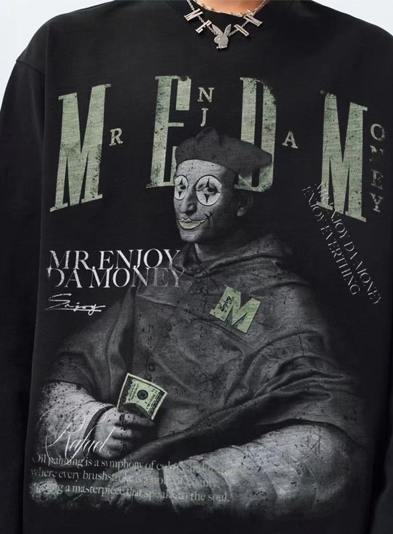 MEDM Spoof Oil Painting Long-sleeved T-shirt