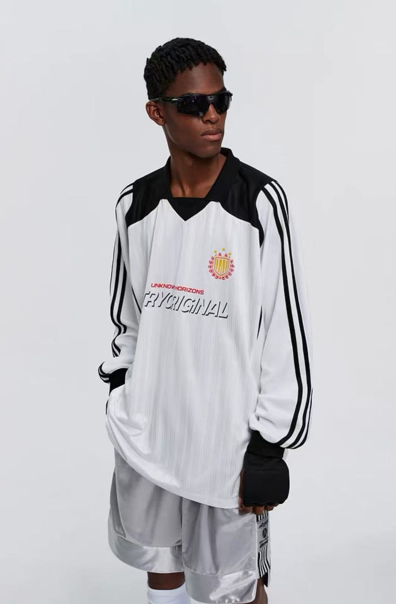 ATRY Retro Striped Contrast Sports Long-sleeves Jersey