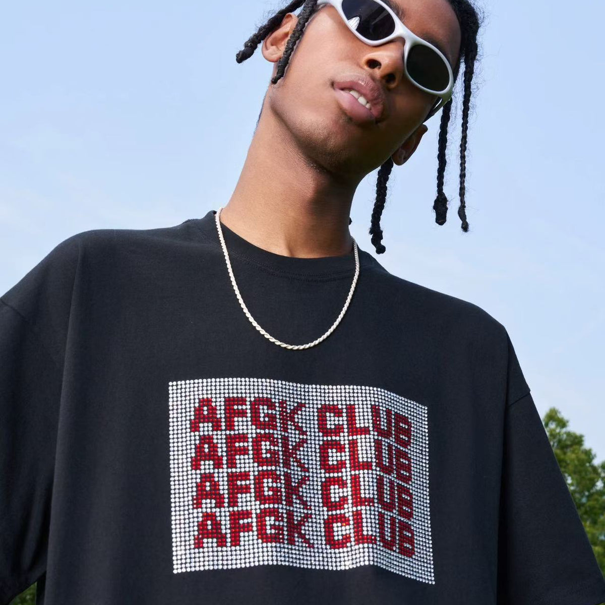 AFGK "GoodKids" Hot Diamond Printed Short-sleeved T-shirt