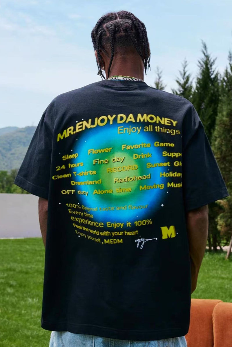 MEDM Circular Font Short Sleeve T-Shirt