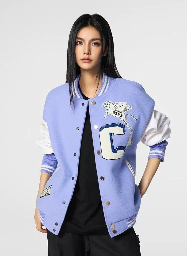 ACHOCK Simple Campus Baseball Jacket