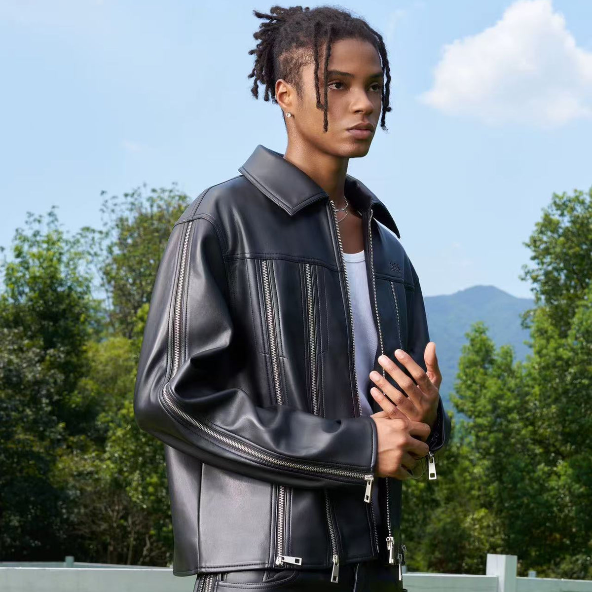 AFGK Zippered Leather Jacket