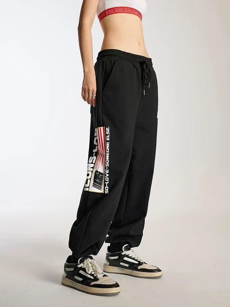 ICONSLAB Side Seam Flag Foam Printed Trousers