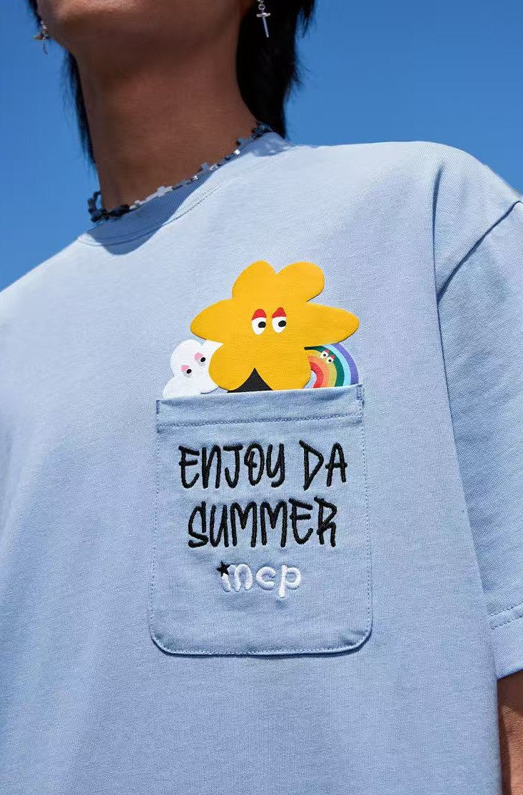 MEDM Cartoon Pocket Short-sleeve T-shirt