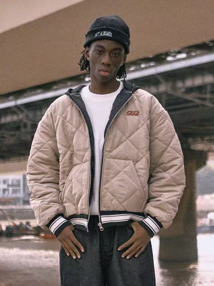 REMEDYxSTA Embroidered Quilted Baseball Hooded Jersey