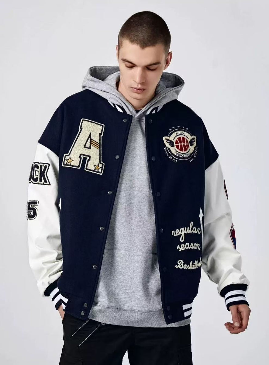 ACHOCK Alphabet Baseball Jacket