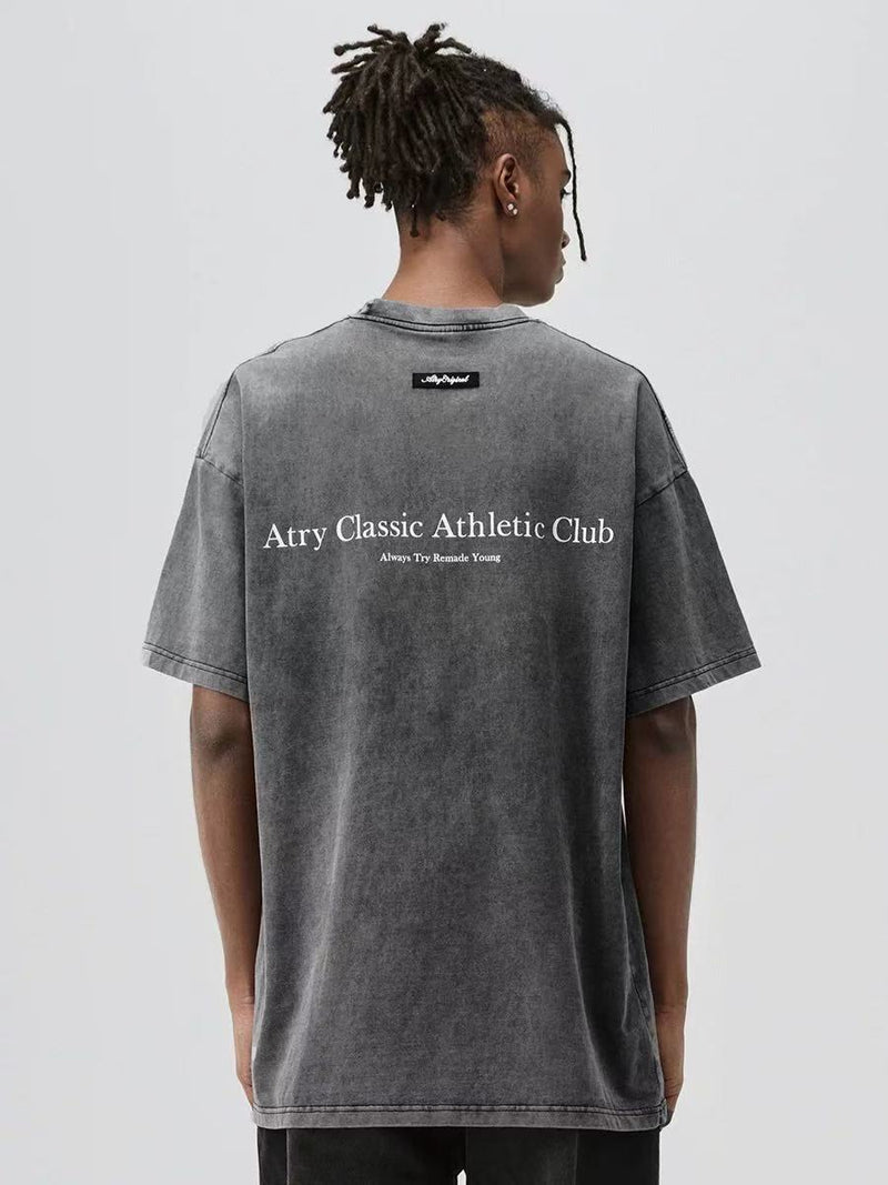 ATRY Washed Retro Trend Short Sleeves T-shirt