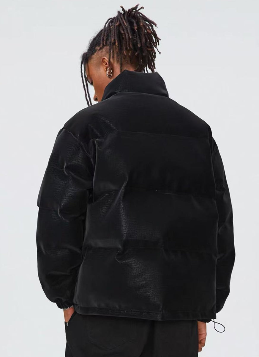 BIPOLAR Crocodile Pattern Metal Logo Cotton Jacket
