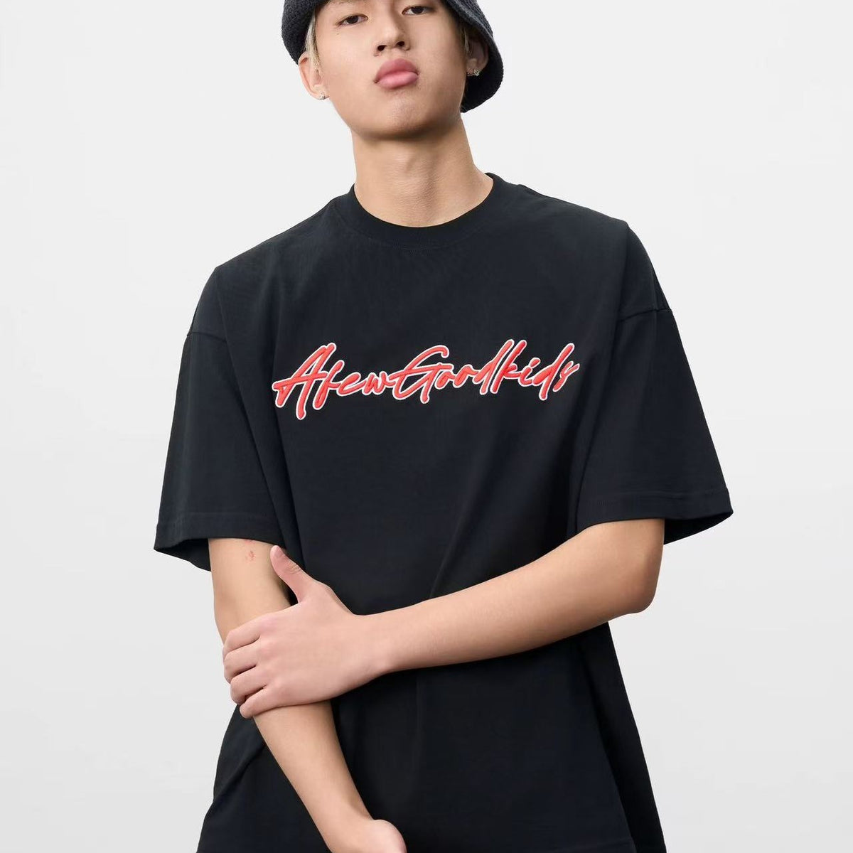 AFGK High-foam Embroidered Short-sleeved T-shirt