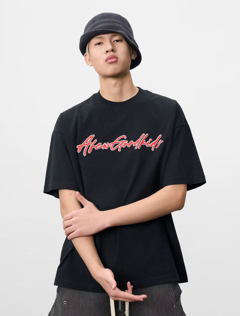 AFGK High-foam Embroidered Short-sleeved T-shirt