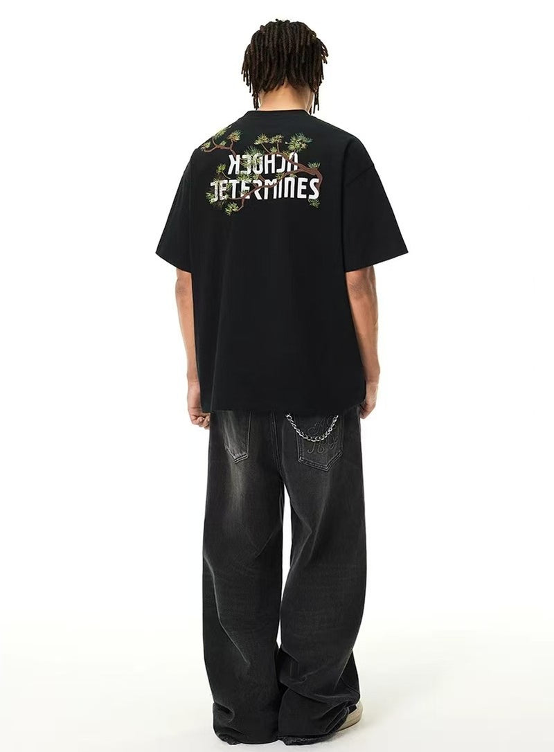 ACHOCK Branch Floral Embroidered T-shirt