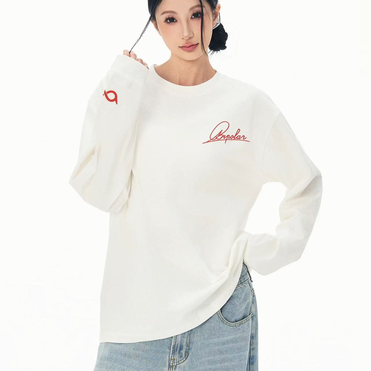 BIPOLAR Handwritten LOGO Long-sleeved T-shirt