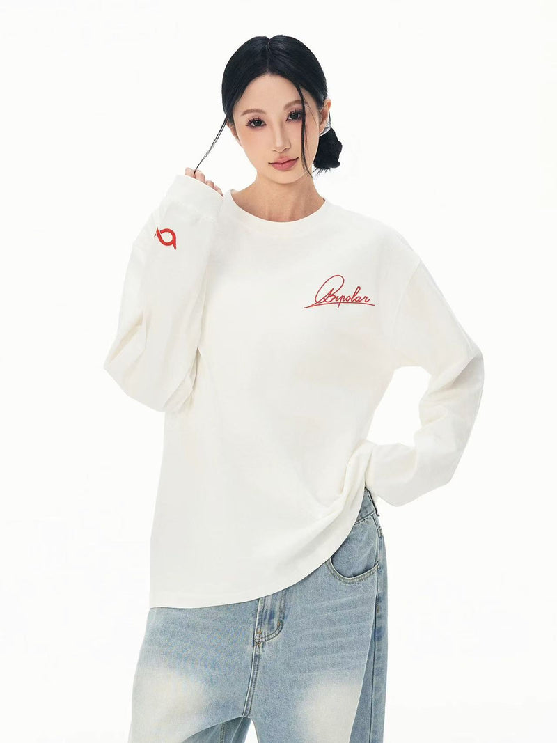 BIPOLAR Handwritten LOGO Long-sleeved T-shirt