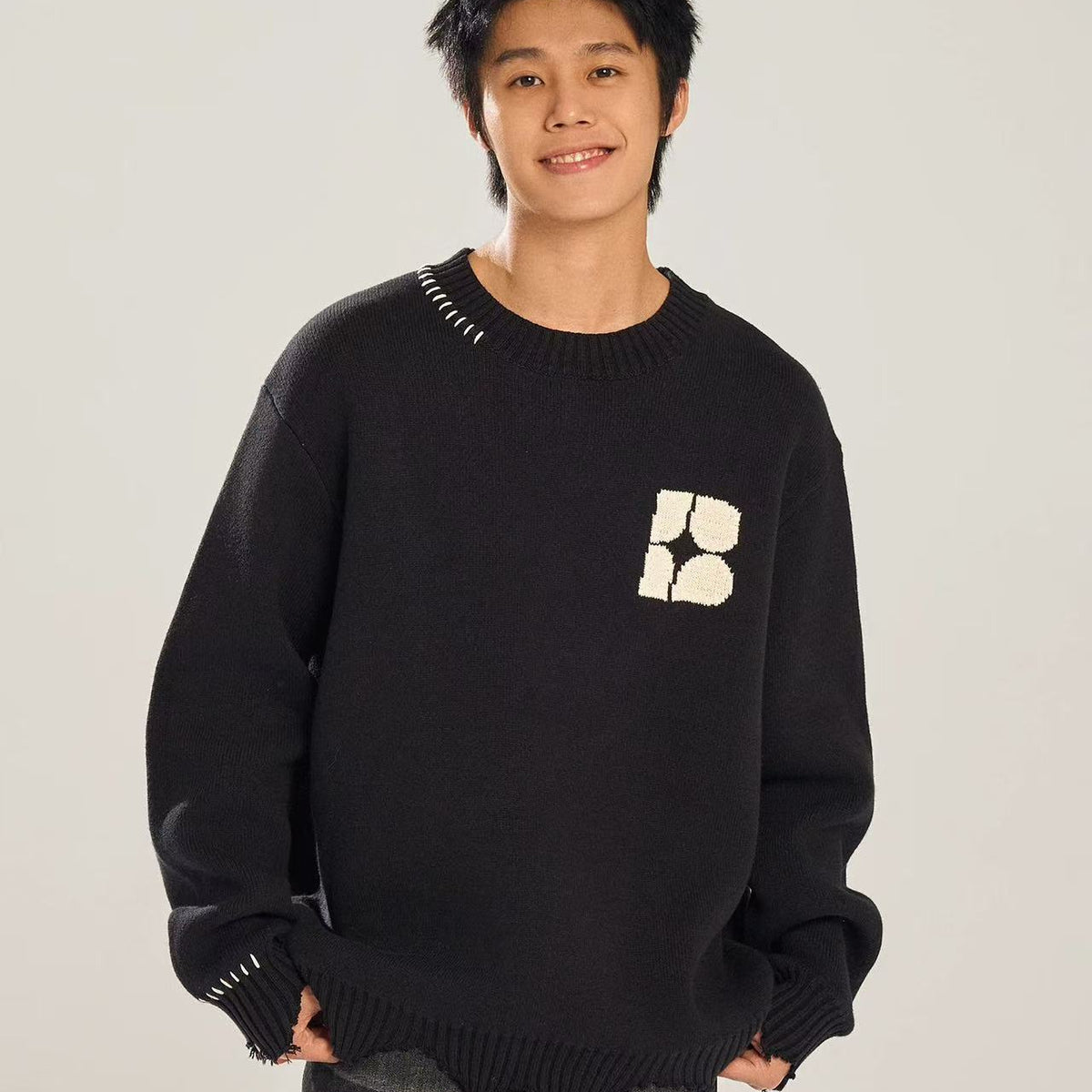 BIPOLAR Basic Destruction Pullover Sweater
