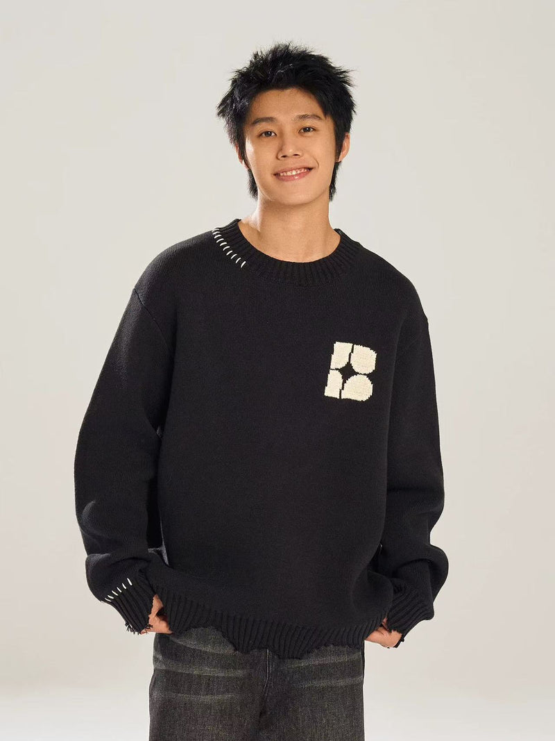 BIPOLAR Basic Destruction Pullover Sweater