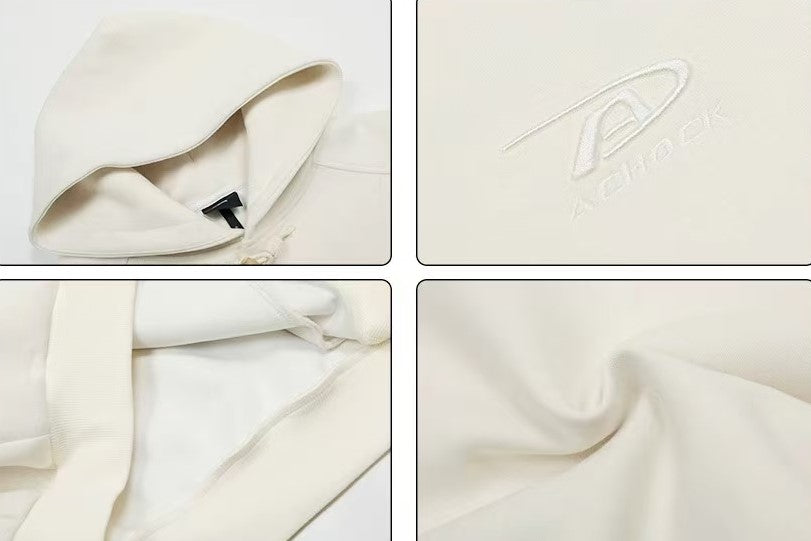 ACHOCK Horn Button Air Layer Cardigan Hooded Sweatshirt