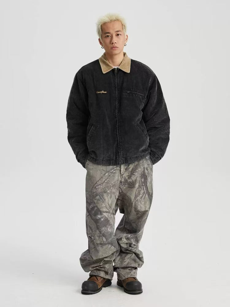 WASSUP Washed Corduroy Quilted Work Jacket