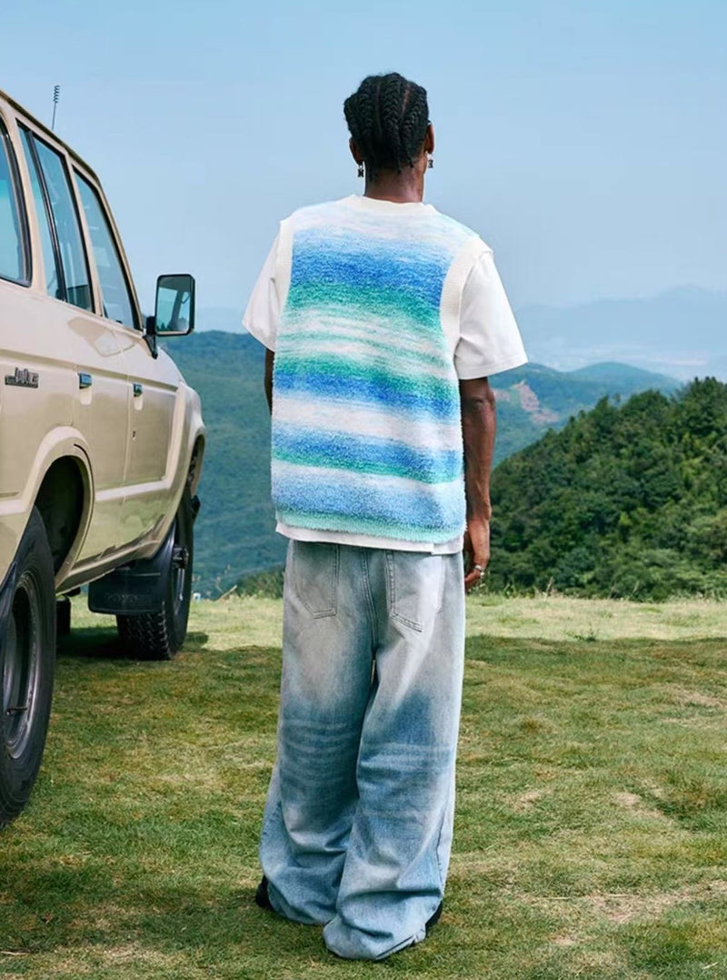 MEDM Colorful Striped Sweater Vest