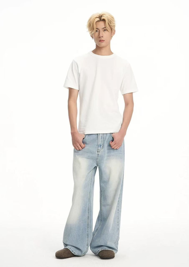 BIPOLAR  Distressed Straight Floor-length Trousers