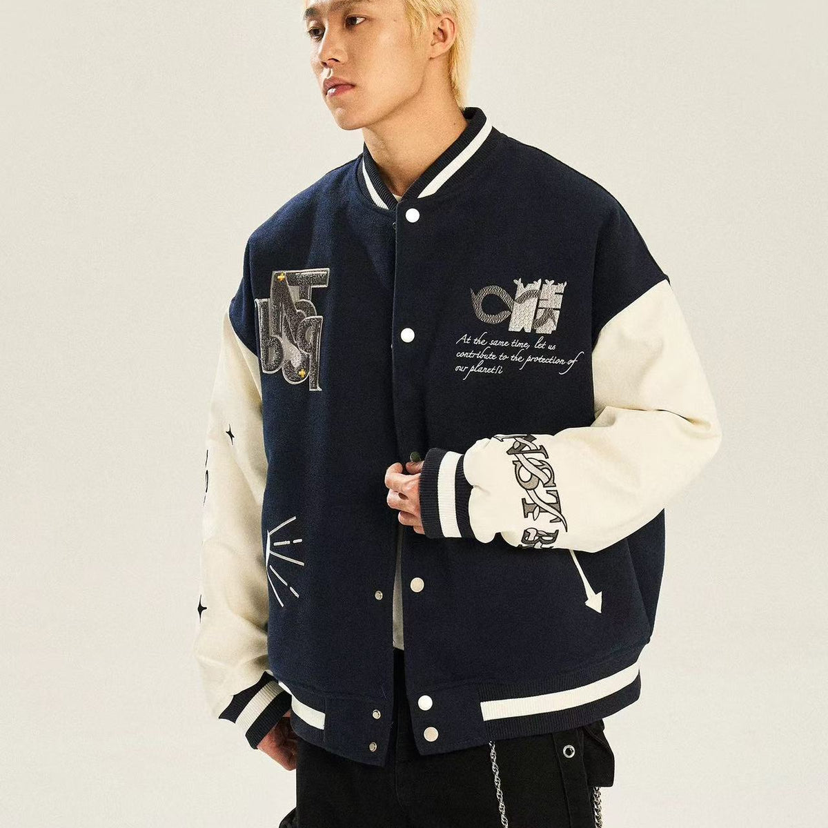 BIPOLARxNSTNEW Embroidered Baseball Jersey