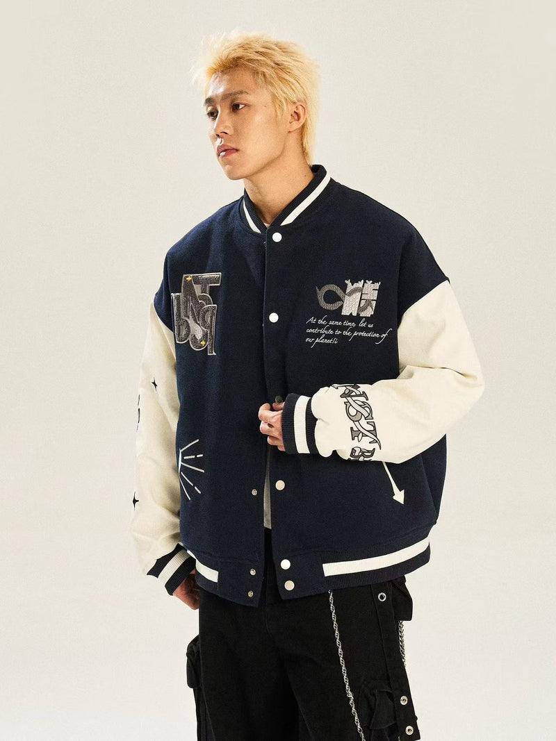 BIPOLARxNSTNEW Embroidered Baseball Jersey