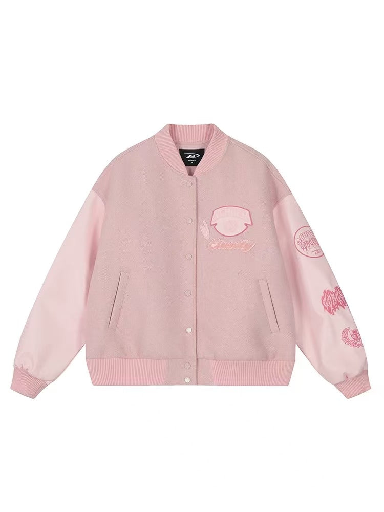 ACHOCK Vintage Embroidered Baseball Jacket