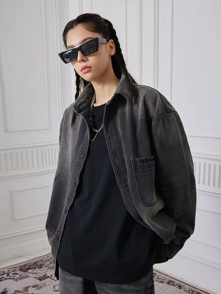 ACHOCK Retro Distressed Denim Jacket