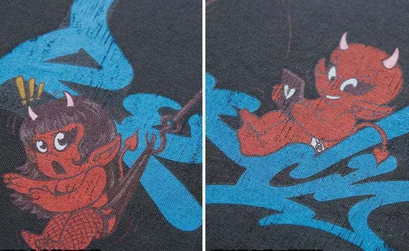 REMEDY Little Demon Print Short-sleeve T-shirt