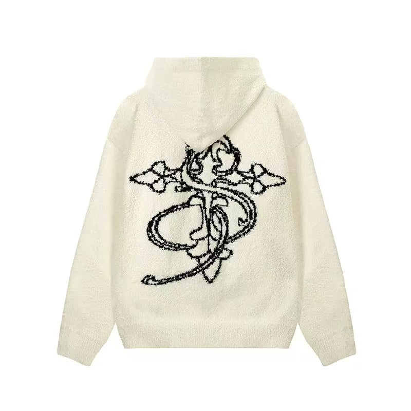 STK Logo Design Knitted Hoodie