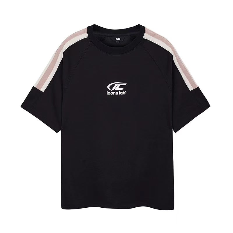 ICONSLAB Contrast Striped Webbing Raglan T-shirt