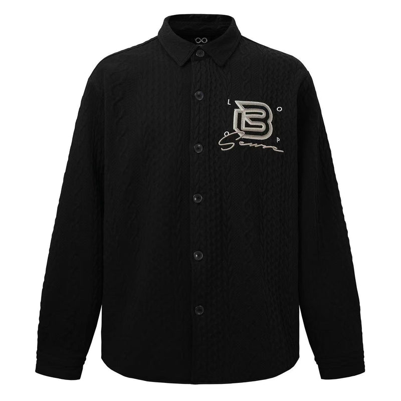 BIPOLAR Logo Printed Textured Long-sleeve Shirts