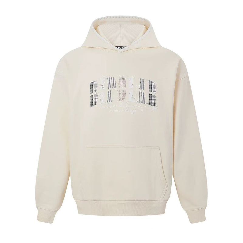 BIPOLAR Floral Striped Patchwork Shell Embroidered Hoodie