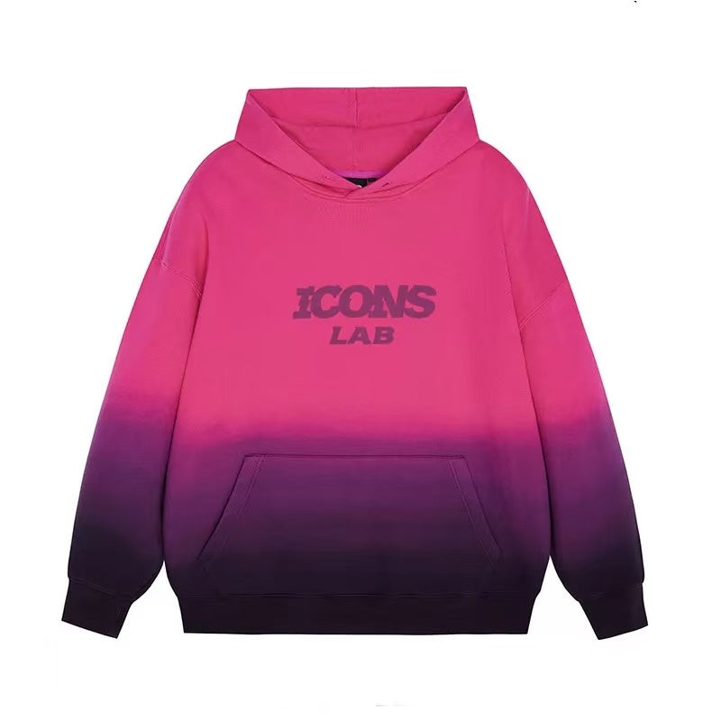 ICONSLAB Gradient Suspender Dyed Logo Hoodie