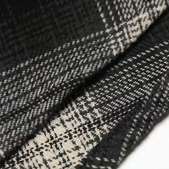 AFGK Vintage Plaid Hooded Long-sleeved Shirt