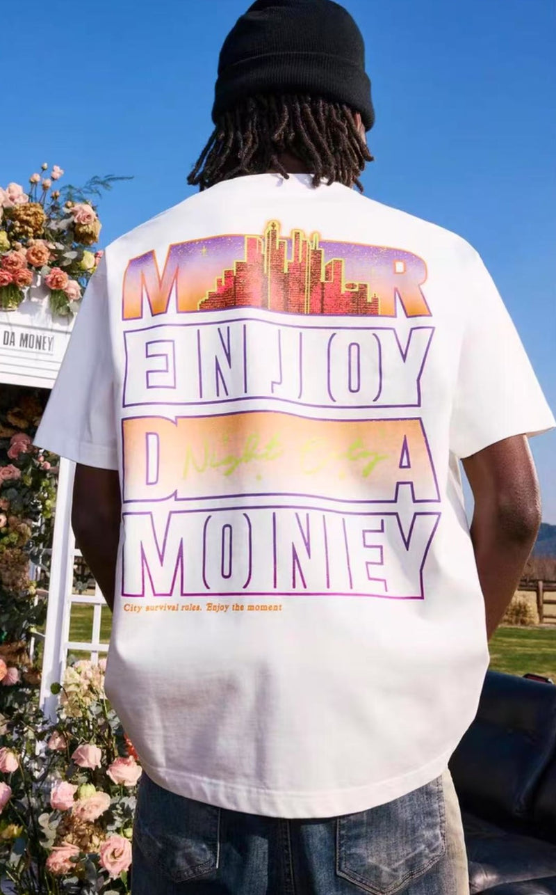 MEDM Sleepless City Printed Short-sleeved T-shirt