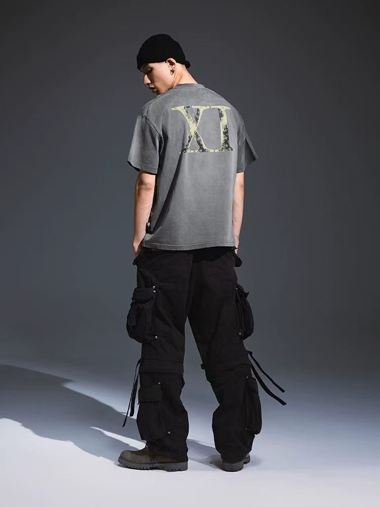 REMEDY Distressed Letter Print Short-sleeve T-shirt