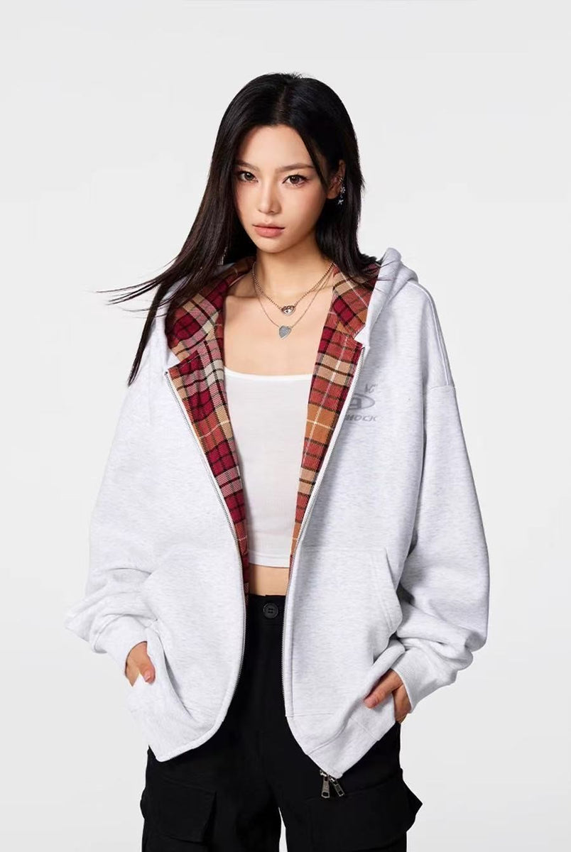 ACHOCK Logo Embroidery Zipper Hoodie