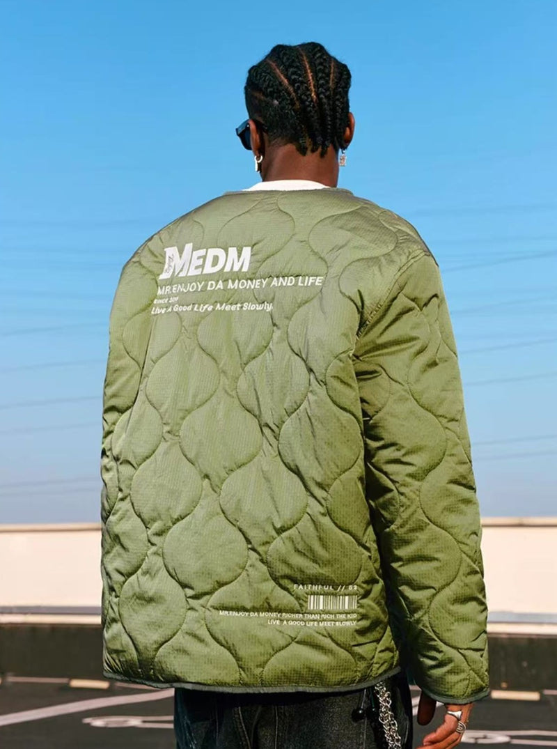 MEDM Embroidery Font Typesetting Cotton Coat