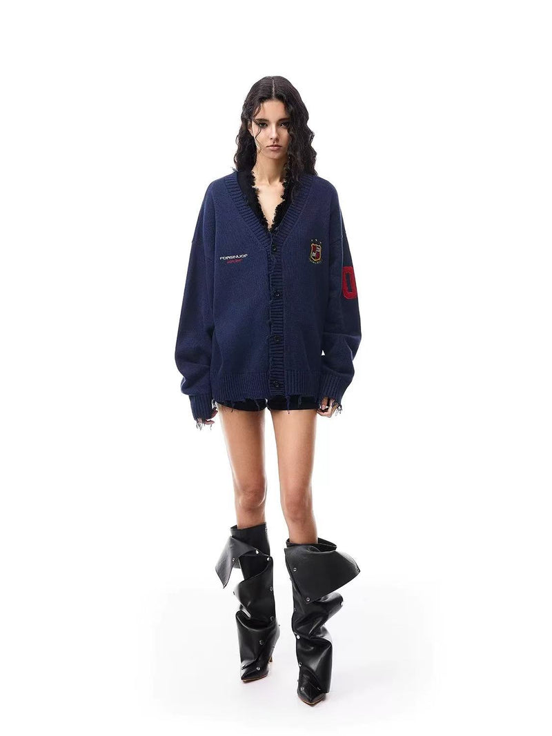 FDR Badge Embroidery Knitted Cardigan