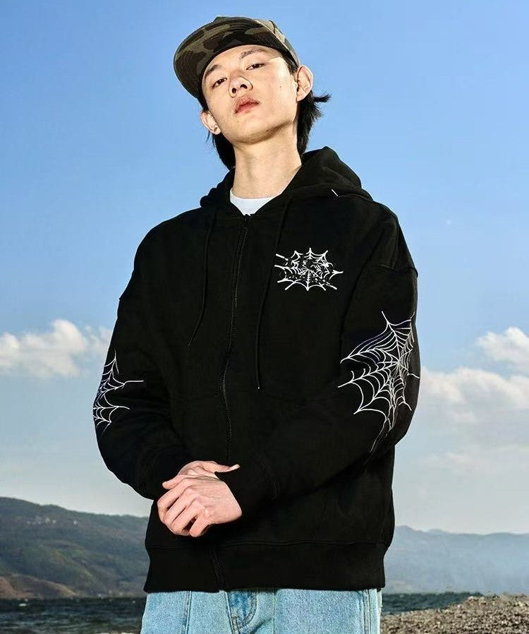 AFGK Spider Web Print Cardigan Jacket