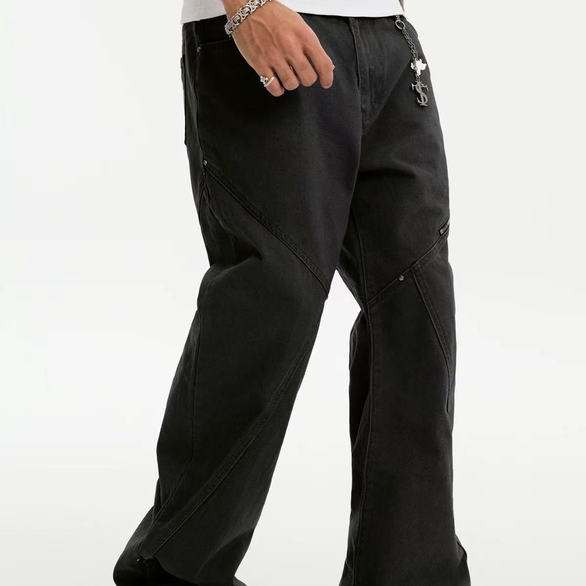 STK Vintage Waterwashed Curved Blade Flared Jeans