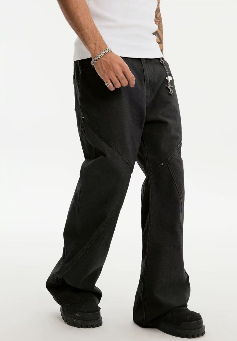 STK Vintage Waterwashed Curved Blade Flared Jeans