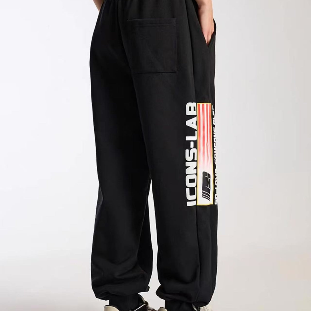 ICONSLAB Side Seam Flag Foam Printed Trousers